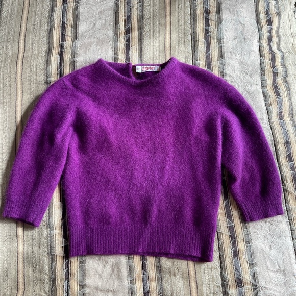 Vintage Esprit purple fuzzy sweater shirt !! - Picture 1 of 3